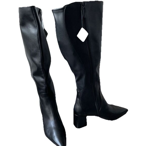 New Cole Haan Clarice Knee High Tall Boot With Extended Calf Sz 9 Black Leather - Picture 5 of 6